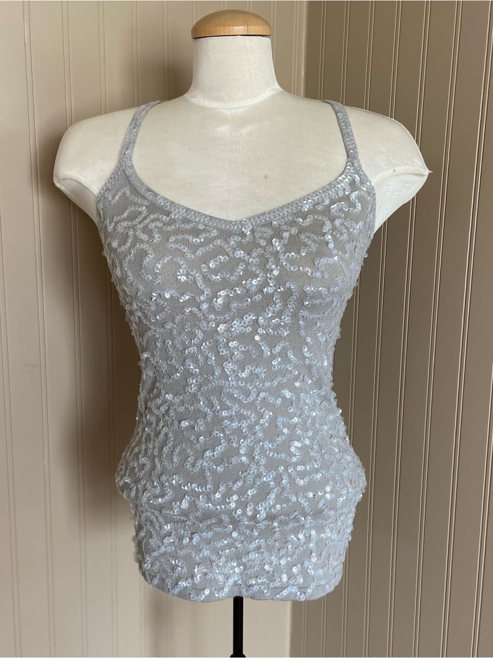 Y2K Vintage Smart Set Sequins Super Stretchy Tank Top Women’s Medium - Picture 2 of 7